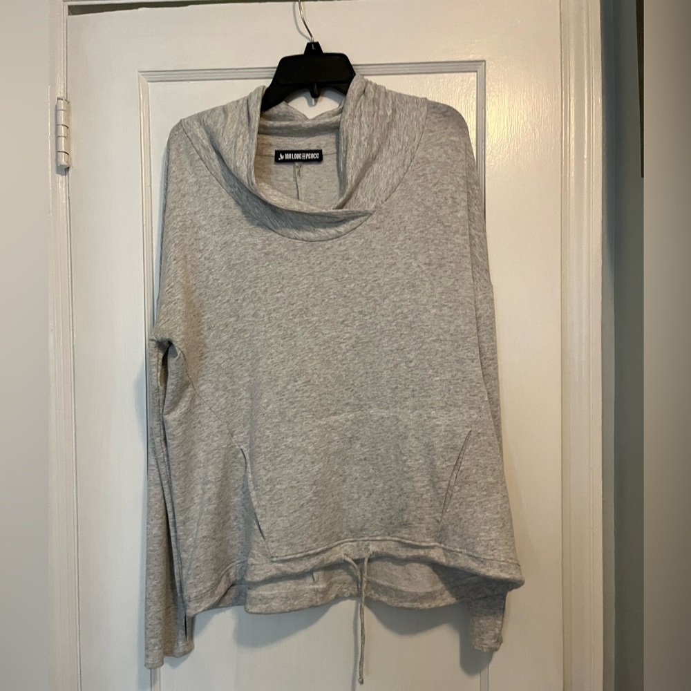 Gray Cowl Neck Sweatshirt